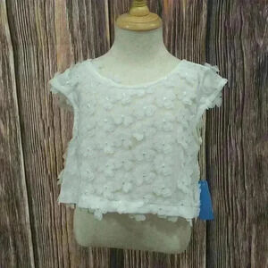 White Shear Floral Top
